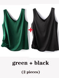 Woman Elegant SILK Satin Sleeveless Blouse