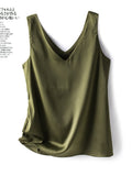 Woman Elegant SILK Satin Sleeveless Blouse