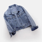 Spring Autumn Women Long Sleeve Short Jean Coat