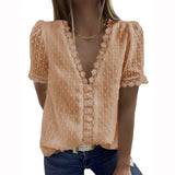 Women Summer Fashion Lace Patchwork Blouses