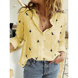 Women's  Cardigan Blouse Lapel Top