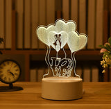 Romantic Love 3D Acrylic Led Lamp