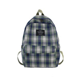 Fashion Plaid Canvas Women Backpack